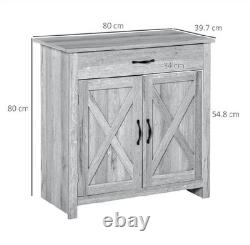 Rustic Storage Cabinet Vintage Style Sideboard Cupboard Unit 1 Drawer 2 Doors