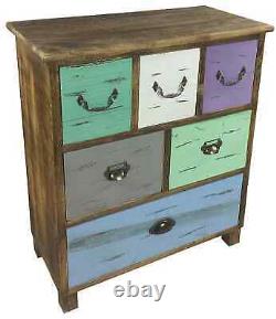 Rustic Wooden Chest Of Drawers Cabinet Vintage Shabby Chic Furniture Medium 70cm