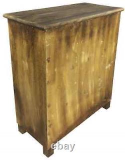 Rustic Wooden Chest Of Drawers Garage Storage Cabinet 70cm Medium Vintage