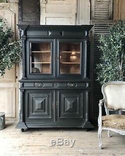 Rustic, vintage French hand painted dresser