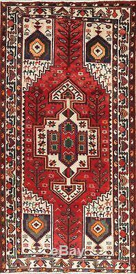 SALE Vintage Geometric Tribal Bakhtiari Area Rug Hand-Knotted Oriental RED 5x10