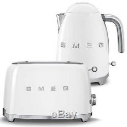 SMEG Retro White Kettle & 2 Slice Toaster KLF03WHUK & TSF01WHUK Brand New