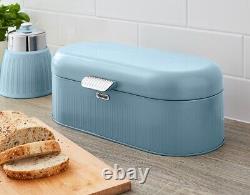 SWAN Retro Blue Bread Bin Canisters Mug Tree Towel Pole Kitchen Storage Set
