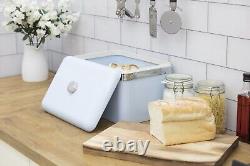 SWAN Retro Blue Jug Kettle 2 Slice Toaster Microwave Bread Bin & Canisters Set
