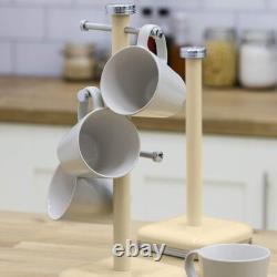 SWAN Retro Cream Breadbin Canisters Mug Tree & Towel Pole Kitchen Storage Set