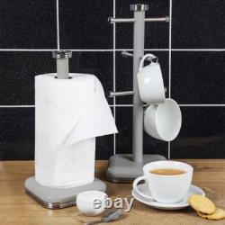 SWAN Retro Grey Jug Kettle 2 Slice Toaster Canisters Mug Tree & Towel Pole Set