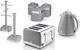Swan Retro Grey Jug Kettle 4 Slice Toaster Canisters Mug Tree & Towel Pole Set