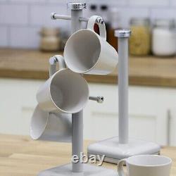 SWAN Retro Grey Jug Kettle 4 Slice Toaster Canisters Mug Tree & Towel Pole Set