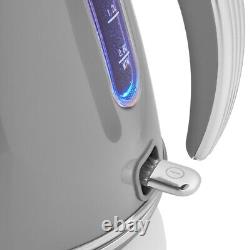 SWAN Retro Grey Jug Kettle 4 Slice Toaster Canisters Mug Tree & Towel Pole Set