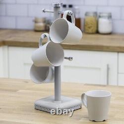 SWAN Retro Grey Jug Kettle 4 Slice Toaster Canisters Mug Tree & Towel Pole Set