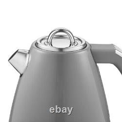 SWAN Retro Jug Kettle 4 Slice Toaster & 800W Digital Microwave in Vintage Grey