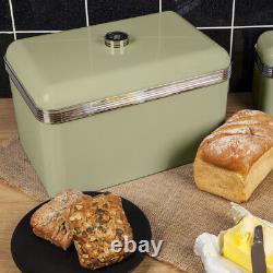 SWAN Retro Kitchen Storage Set Green Breadbin, Canisters, Mug Tree & Towel Pole