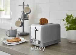 SWAN Retro Temperature Dial Kettle & 2 Slice Toaster Vintage Kitchen Set Grey