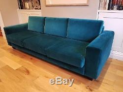 SWOON EDITIONS LARGE 4 SEATER TEAL SOFA RETRO 50s 60s 70s VINTAGE DANISH STYLE