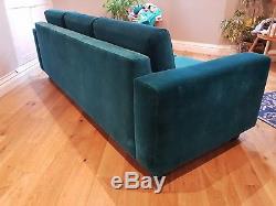 SWOON EDITIONS LARGE 4 SEATER TEAL SOFA RETRO 50s 60s 70s VINTAGE DANISH STYLE