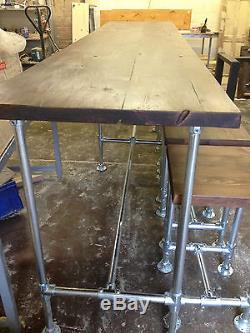Scaffold Vintage Industrial Retro Dining Boardroom High Bar Table Upcycled Chic
