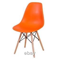 Set 1/2/4 Plastic Eiffel Dining Chairs Designer Chair Wooden Home Office Kitchen