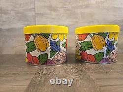 Set Of 4 Ballonoff 1970's Vintage Retro Tin Kitchen Canister Flower Power Mod