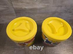 Set Of 4 Ballonoff 1970's Vintage Retro Tin Kitchen Canister Flower Power Mod