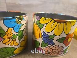 Set Of 4 Ballonoff 1970's Vintage Retro Tin Kitchen Canister Flower Power Mod