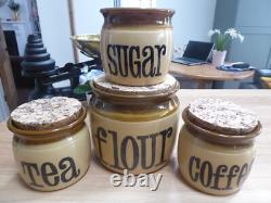 Set Of 4 Vintage T. G. Green Granville Earthenware Kitchen Storage Jars