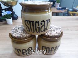 Set Of 4 Vintage T. G. Green Granville Earthenware Kitchen Storage Jars