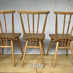 Set Of Four Vintage retro Ercol 391 Blond 1960s 1970s Dining Chairs