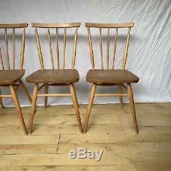 Set Of Four Vintage retro Ercol 391 Blond 1960s 1970s Dining Chairs