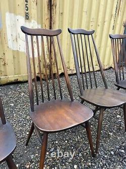 Set Of Six Ercol Stick Back Kitchen Chairs / Retro Vintage WE DELIVER
