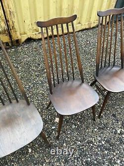 Set Of Six Ercol Stick Back Kitchen Chairs / Retro Vintage WE DELIVER