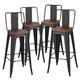 Set Of 2 4 Metal Industrial Bar Stool Breakfast Kitchen Bistro Cafe Vintage Seat