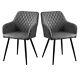 Set Of 2 Armchairs Dining Chairs With Arms Velvet Pu Faux Leather Chairs Kitchen