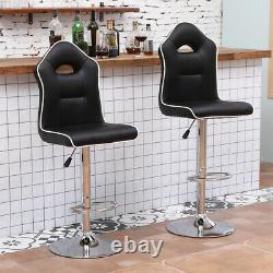 Set of 2 Bar Stools Breakfast Chairs Dining Chairs Height Adjustable Home Black