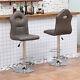 Set Of 2 Bar Stools Pu Leather Breakfast Chairs Dining Chairs Height Adjustable
