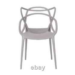 Set of 2 Grey Masters style Lounge Kitchen Dining Chair Retro Garden Outdoor