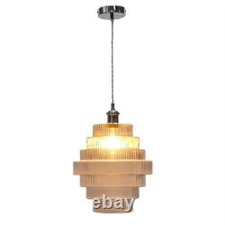 Set of 2 Large Chrome Retro Vintage Design Kitchen Ceiling Pendant Light