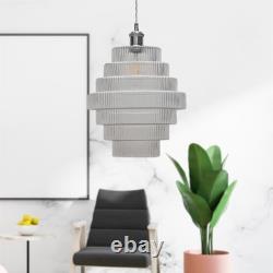 Set of 2 Large Chrome Retro Vintage Design Kitchen Ceiling Pendant Light