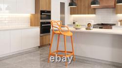 Set of 2 Master Style Bar Café Kitchen Restaurant Dining Chair Stool Height 66cm