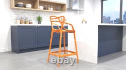 Set of 2 Master Style Bar Café Kitchen Restaurant Dining Chair Stool Height 66cm