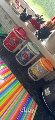Set of 3 Retro Canister Set-Tea/Coffee/Sugar Storage Jars Kitchen Essentials