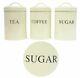 Set Of 3 Tea Coffee Sugar Canisters Jars Storage Air Tight Container Kitchen