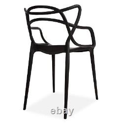 Set of 4 Black Dining Chairs Master Style Chair Home Office Kitchen Armchair