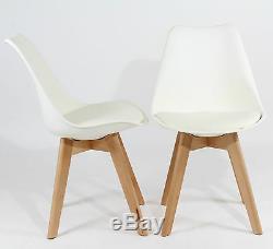 Set of 4 Dining Chair Retro Dining Room Set Table Chairs Home Office Wooden Legs