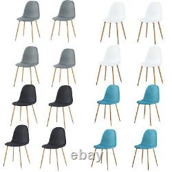 Set of 4 Dining Chairs Retro Metal Legs Office Kitchen Living Room Lounge Chair