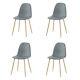 Set Of 4 Dining Chairs Retro Metal Legs Office Kitchen Living Room Lounge Chair