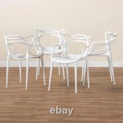 Set of 4 Masters Style Lounge Dining Restaurant Bar Chair Retro Stackable-White