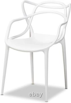 Set of 4 Masters Style Lounge Dining Restaurant Bar Chair Retro Stackable-White
