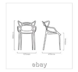 Set of 4 Masters Style Lounge Dining Restaurant Bar Chair Retro Stackable-White