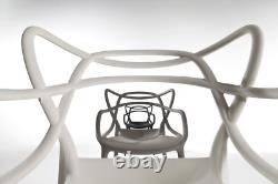 Set of 4 Masters Style Lounge Dining Restaurant Bar Chair Retro Stackable-White
