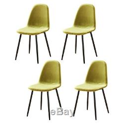 Set of 4 Velvet Dining Chairs Lounge Chairs Dining Room Kitchen Grey Green Blue